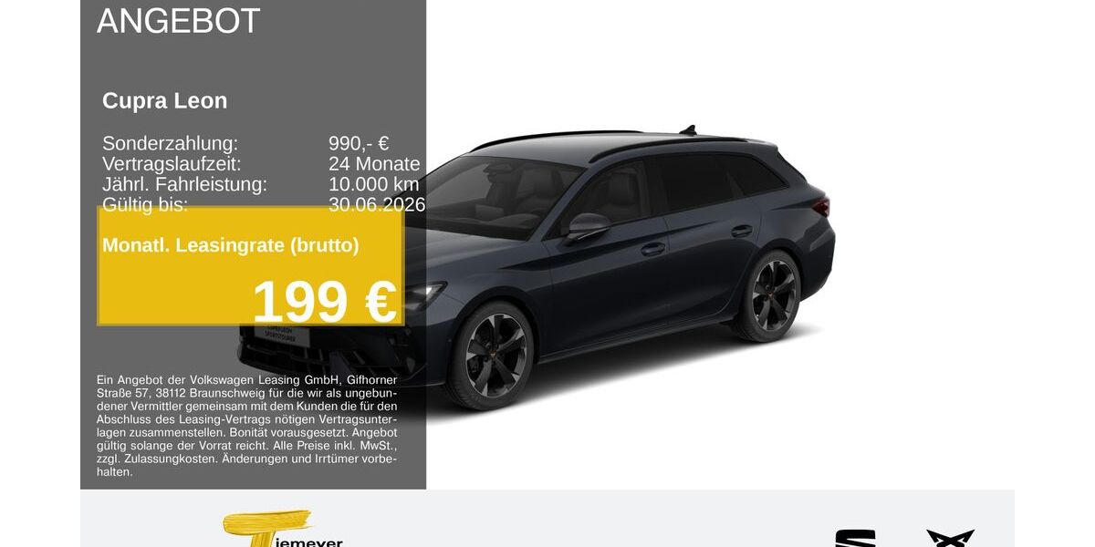 Cupra Leon 27.981 km 30.670 &euro; Recklinghausen 45663