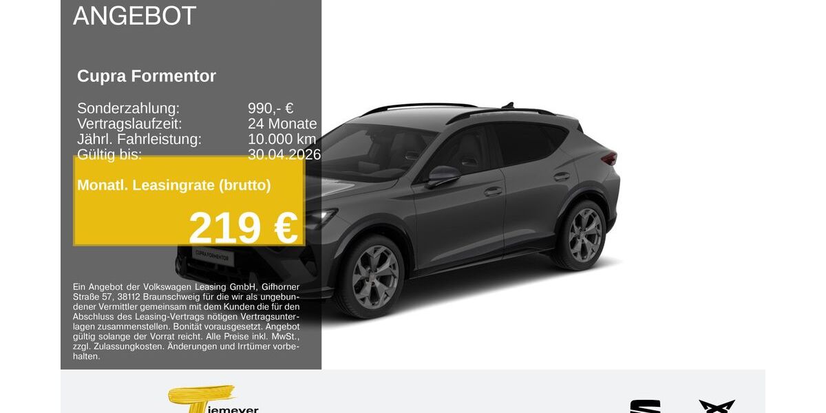 Cupra Formentor 23.130 km 33.710 &euro; Gelsenkirchen OT Beckhausen 45899