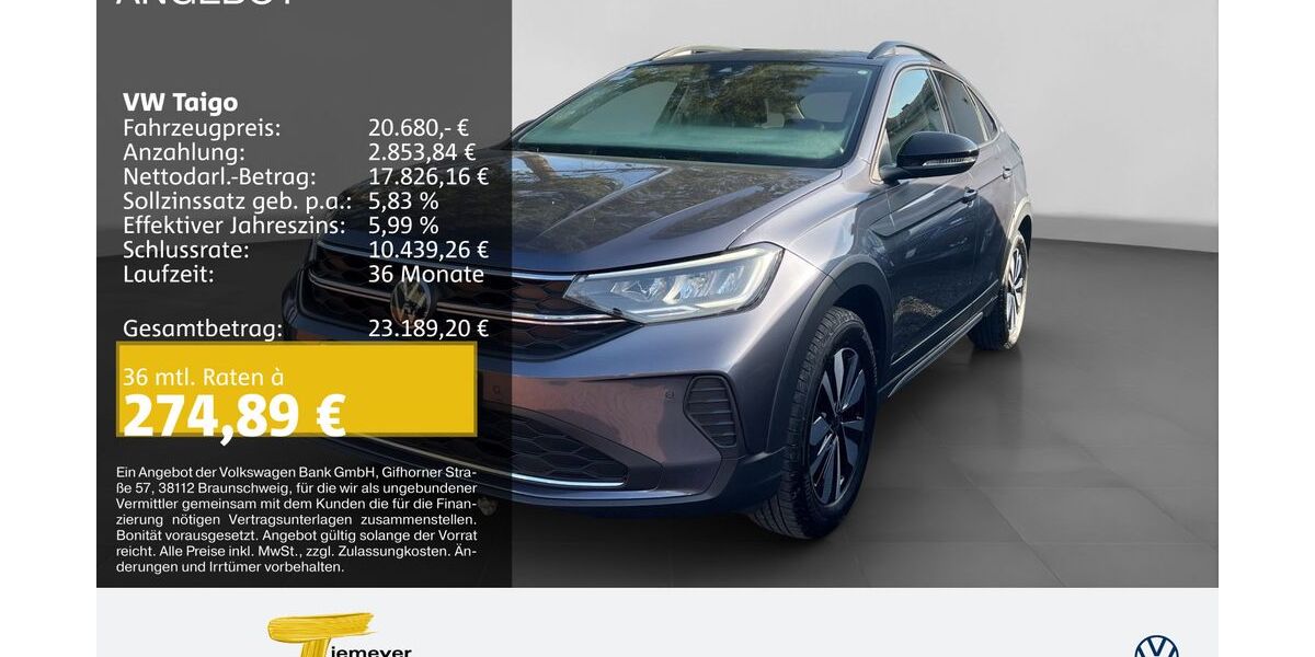 VW Taigo 7.812 km 20.280 &euro; Recklinghausen 45663